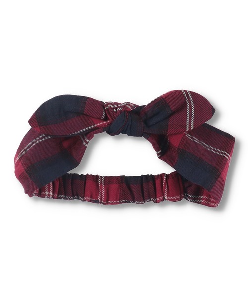 BRANSHES（ブランシェス）の「【ペア】チェック柄ベビーヘアバンド（その他ベビー用品・キッズ・ネイビー/レッド・F）」の2枚目の写真