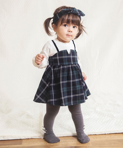 BRANSHES（ブランシェス）の「【ペア】チェック柄ベビーヘアバンド（その他ベビー用品・キッズ・ネイビー/レッド・F）」の7枚目の写真