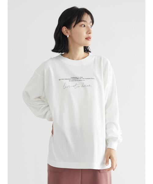 Green　Parks（グリーンパークス）の「シンプルロゴロンTEE＊（Tシャツ/カットソー・レディース・ネイビー/オフホワイト・FREE）」の14枚目の写真