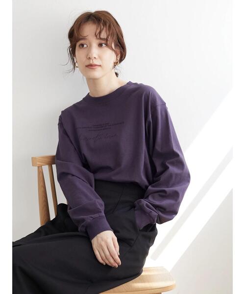 Green　Parks（グリーンパークス）の「シンプルロゴロンTEE＊（Tシャツ/カットソー・レディース・ネイビー/オフホワイト・FREE）」の15枚目の写真