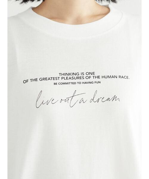 Green　Parks（グリーンパークス）の「シンプルロゴロンTEE＊（Tシャツ/カットソー・レディース・ネイビー/オフホワイト・FREE）」の6枚目の写真