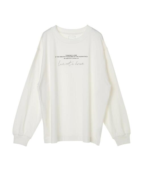 Green　Parks（グリーンパークス）の「シンプルロゴロンTEE＊（Tシャツ/カットソー・レディース・ネイビー/オフホワイト・FREE）」の12枚目の写真