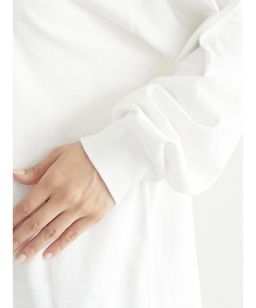 Green　Parks（グリーンパークス）の「シンプルロゴロンTEE＊（Tシャツ/カットソー・レディース・ネイビー/オフホワイト・FREE）」の10枚目の写真