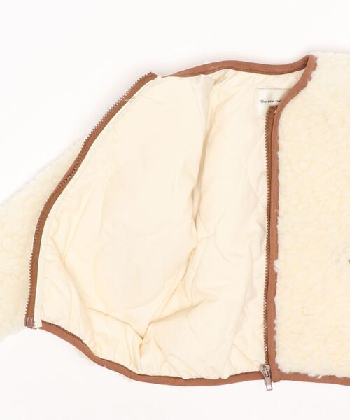 the new society ボアジャケット The New Society / ボア ノーカラー ジップジャケット