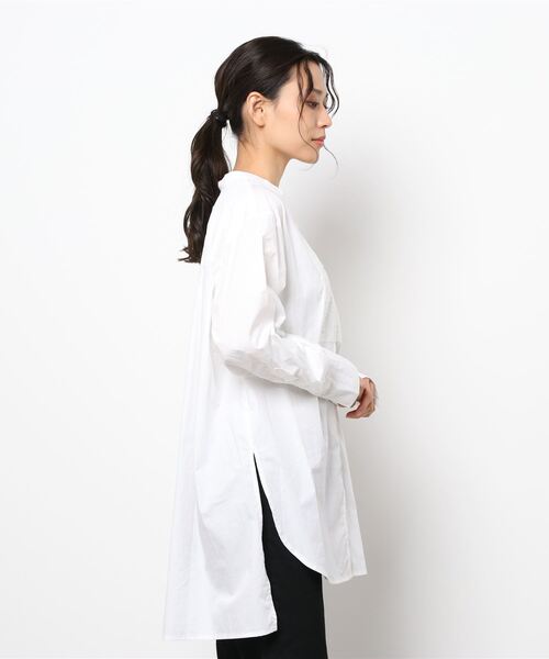 Te chichi(テチチ)の「ブロードレース切替チュニックシャツ(シャツ/ブラウス・レディース・ブラック/オフホワイト/カーキ・フリ-)」の4枚目の写真