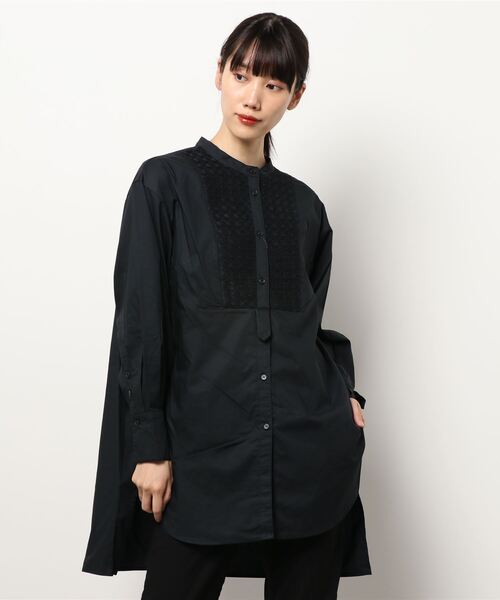 Te chichi(テチチ)の「ブロードレース切替チュニックシャツ(シャツ/ブラウス・レディース・ブラック/オフホワイト/カーキ・フリ-)」の8枚目の写真