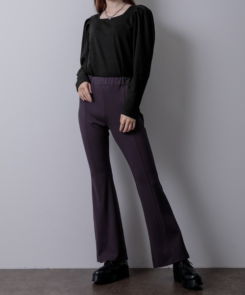 Adoon plain(アドーンプレーン)の「スクエアネックロンT(Tシャツ/カットソー・レディース・ブラック/オフホワイト/ダークブルー・FREE)」の6枚目の写真