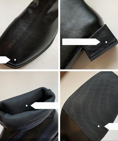 SFW(エスエフダブリュー)の「おしゃれなスクエアトゥデザインの歩きやすいショートブーツ(ブーツ・レディース・ブラック/ブラウン/オフホワイト・38/39/35/36/37)」の9枚目の写真