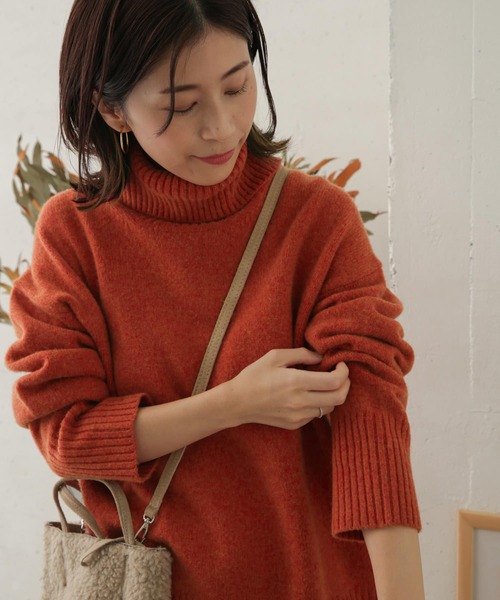 URBAN RESEARCH DOORS（アーバンリサーチドアーズ）の「ハミルトンウールタートルネックニット（ニット/セーター・レディース・グレー系その他/オレンジ/ネイビー/ブラック・ONE）」の5枚目の写真