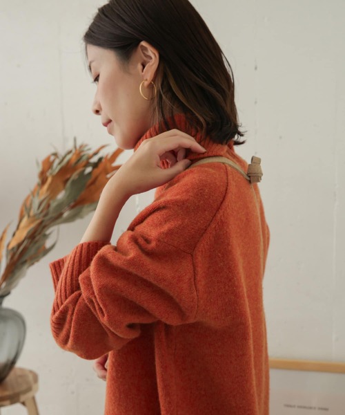 URBAN RESEARCH DOORS（アーバンリサーチドアーズ）の「ハミルトンウールタートルネックニット（ニット/セーター・レディース・グレー系その他/オレンジ/ネイビー/ブラック・ONE）」の6枚目の写真