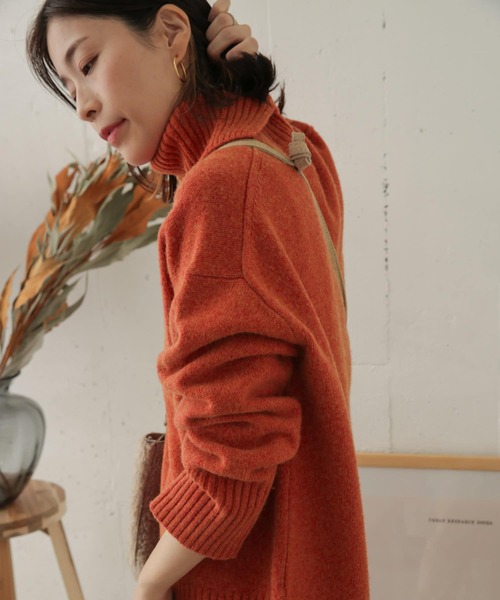 URBAN RESEARCH DOORS（アーバンリサーチドアーズ）の「ハミルトンウールタートルネックニット（ニット/セーター・レディース・グレー系その他/オレンジ/ネイビー/ブラック・ONE）」の7枚目の写真