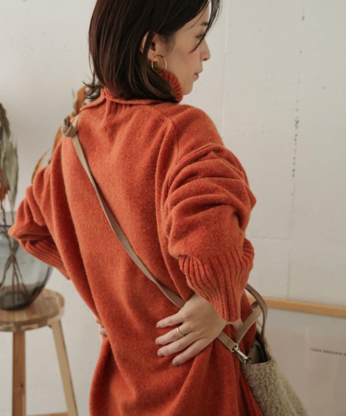 URBAN RESEARCH DOORS（アーバンリサーチドアーズ）の「ハミルトンウールタートルネックニット（ニット/セーター・レディース・グレー系その他/オレンジ/ネイビー/ブラック・ONE）」の9枚目の写真