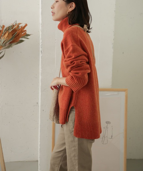 URBAN RESEARCH DOORS（アーバンリサーチドアーズ）の「ハミルトンウールタートルネックニット（ニット/セーター・レディース・グレー系その他/オレンジ/ネイビー/ブラック・ONE）」の13枚目の写真