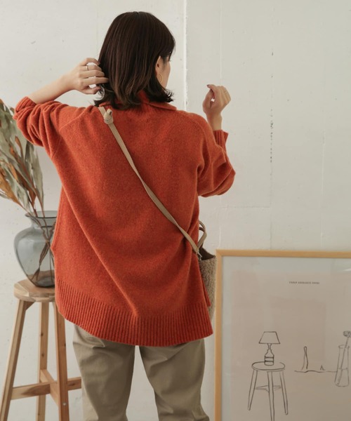 URBAN RESEARCH DOORS（アーバンリサーチドアーズ）の「ハミルトンウールタートルネックニット（ニット/セーター・レディース・グレー系その他/オレンジ/ネイビー/ブラック・ONE）」の15枚目の写真