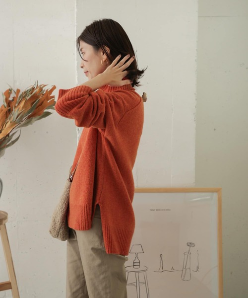 URBAN RESEARCH DOORS（アーバンリサーチドアーズ）の「ハミルトンウールタートルネックニット（ニット/セーター・レディース・グレー系その他/オレンジ/ネイビー/ブラック・ONE）」の16枚目の写真