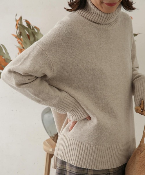 URBAN RESEARCH DOORS（アーバンリサーチドアーズ）の「ハミルトンウールタートルネックニット（ニット/セーター・レディース・グレー系その他/オレンジ/ネイビー/ブラック・ONE）」の21枚目の写真