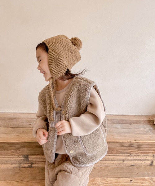 Aimoha Kids 韓国子供服 暖かいパイピングボアベスト ベスト Aimoha アイモハ のファッション通販 Zozotown