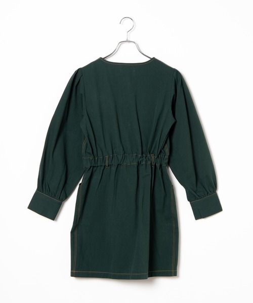 WEGO(ウィゴー)の「WEGO/配色ステッチタイトミニワンピース(ワンピース・レディース・ダークグリーン/ブラック・FREE)」の16枚目の写真