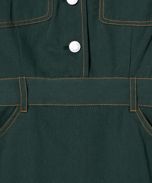 WEGO(ウィゴー)の「WEGO/配色ステッチタイトミニワンピース(ワンピース・レディース・ダークグリーン/ブラック・FREE)」の11枚目の写真