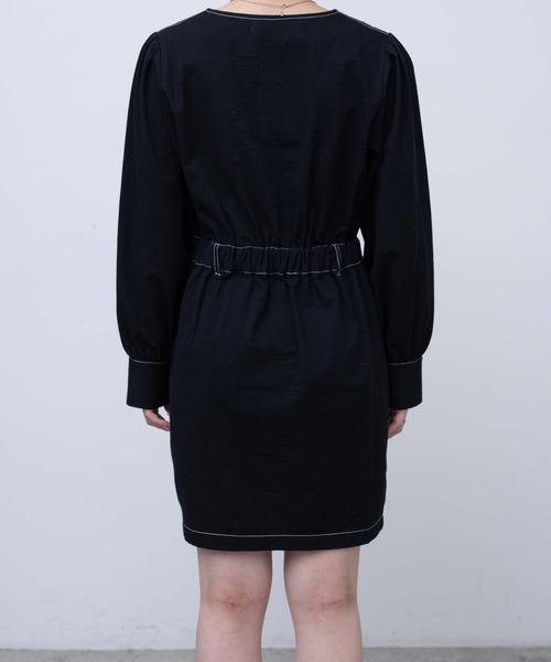 WEGO(ウィゴー)の「WEGO/配色ステッチタイトミニワンピース(ワンピース・レディース・ダークグリーン/ブラック・FREE)」の10枚目の写真