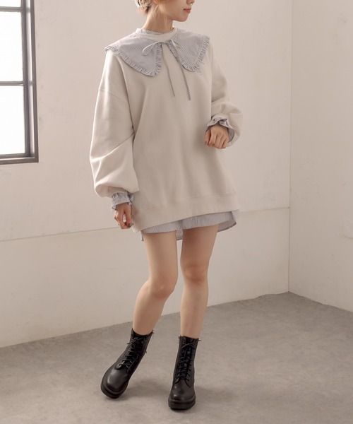 OLIVE des OLIVE（オリーブデオリーブ）の「【WEB限定】タンク底レースアップショートブーツ（ブーツ・レディース・ブラック/オフホワイト・SMALL/MEDIUM/LARGE）」の5枚目の写真