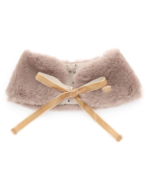 BREEZE（ブリーズ）の「リボンファーティペット（マフラー・キッズ・ベージュ/ブラウン・140）」の2枚目の写真