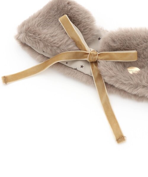 BREEZE（ブリーズ）の「リボンファーティペット（マフラー・キッズ・ベージュ/ブラウン・140）」の5枚目の写真