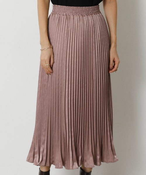 crie conforto（クリーコンフォルト）の「グロッシーアコーディオンプリーツスカート（スカート・レディース・ライトブルー/ダークグリーン/スモークピンク/ダークネイビー・SMALL/MEDIUM）」の4枚目の写真