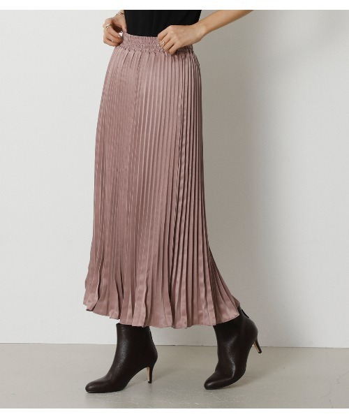 crie conforto（クリーコンフォルト）の「グロッシーアコーディオンプリーツスカート（スカート・レディース・ライトブルー/ダークグリーン/スモークピンク/ダークネイビー・SMALL/MEDIUM）」の10枚目の写真