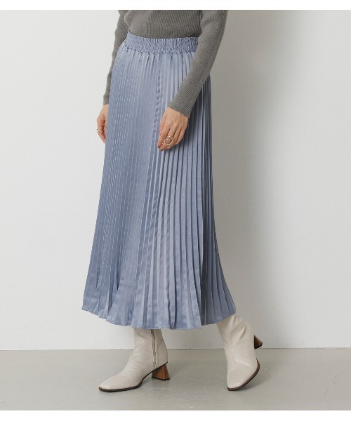 crie conforto（クリーコンフォルト）の「グロッシーアコーディオンプリーツスカート（スカート・レディース・ライトブルー/ダークグリーン/スモークピンク/ダークネイビー・SMALL/MEDIUM）」の11枚目の写真