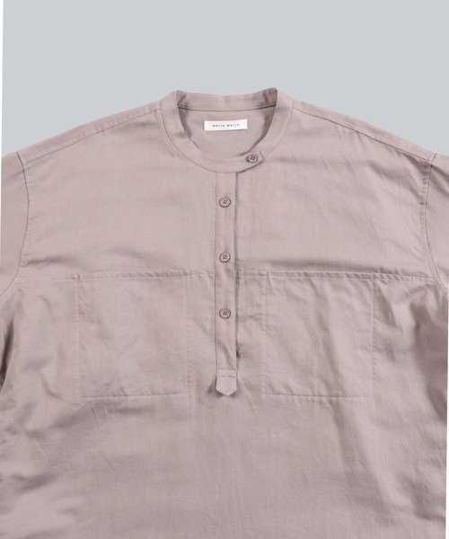 WHITE MAILS(ホワイトメイルズ)の「COTTON PAPER SOFT TWILL WIDE SLEEVE DRESS / ソフトツイルワイドスリーブワンピース(ワンピース・レディース・ブラック/パープル/カーキ・1)」の5枚目の写真