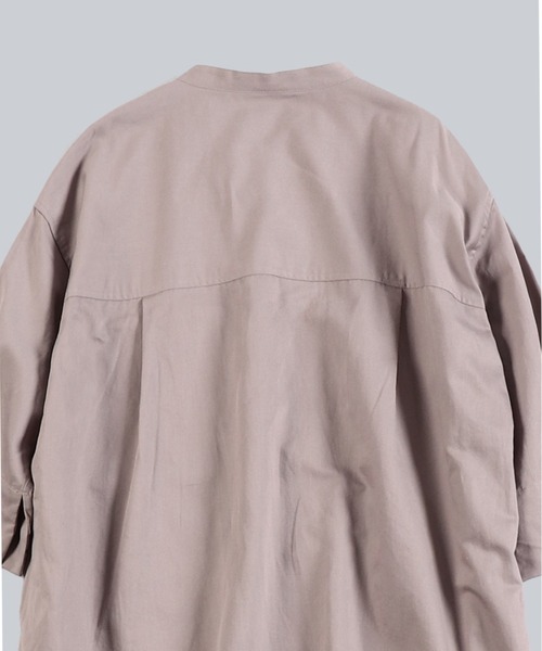 WHITE MAILS(ホワイトメイルズ)の「COTTON PAPER SOFT TWILL WIDE SLEEVE DRESS / ソフトツイルワイドスリーブワンピース(ワンピース・レディース・ブラック/パープル/カーキ・1)」の9枚目の写真