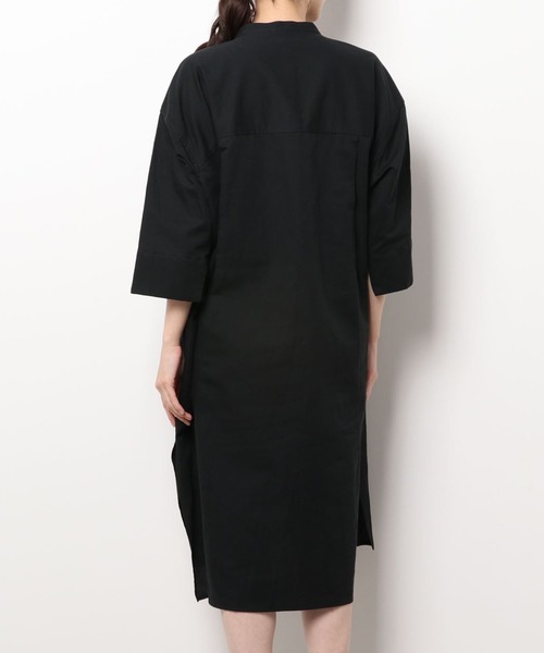 WHITE MAILS(ホワイトメイルズ)の「COTTON PAPER SOFT TWILL WIDE SLEEVE DRESS / ソフトツイルワイドスリーブワンピース(ワンピース・レディース・ブラック/パープル/カーキ・1)」の15枚目の写真