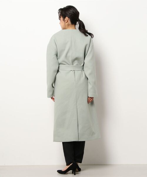 KOBE LETTUCE（コウベレタス）の「リボン付きノーカラーロングコート（ダウンジャケット/コート・レディース・ピンク系/アイボリー/ミント・FREE）」の5枚目の写真