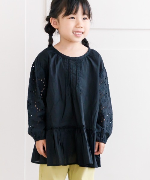 MAKE YOUR DAY（メイクユアデイ）の「袖レースブラウス■80～140cm（シャツ/ブラウス・キッズ・オフホワイト/イエロー/ブラック・120/80/90/130/140/100/110）」の5枚目の写真