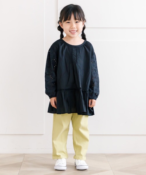 MAKE YOUR DAY（メイクユアデイ）の「袖レースブラウス■80～140cm（シャツ/ブラウス・キッズ・オフホワイト/イエロー/ブラック・120/80/90/130/140/100/110）」の9枚目の写真