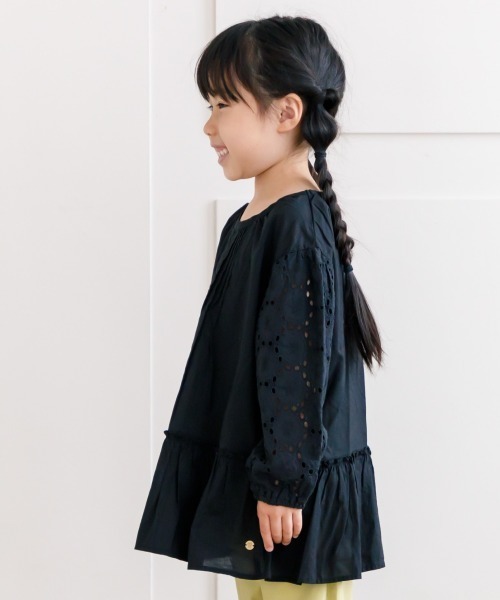 MAKE YOUR DAY（メイクユアデイ）の「袖レースブラウス■80～140cm（シャツ/ブラウス・キッズ・オフホワイト/イエロー/ブラック・120/80/90/130/140/100/110）」の6枚目の写真