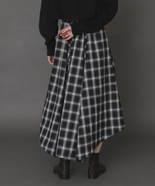 SENSE OF PLACE by URBAN RESEARCH(センスオブプレイスバイアーバンリサーチ)の「チェックイレギュラーヘムフレアスカート(スカート・レディース・イエロー系その他/グリーン系その他/ブラック系その他・ONE)」の5枚目の写真