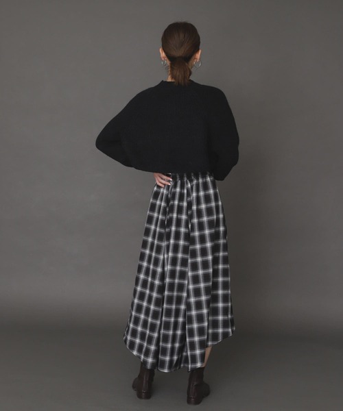 SENSE OF PLACE by URBAN RESEARCH(センスオブプレイスバイアーバンリサーチ)の「チェックイレギュラーヘムフレアスカート(スカート・レディース・イエロー系その他/グリーン系その他/ブラック系その他・ONE)」の9枚目の写真