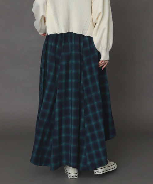 SENSE OF PLACE by URBAN RESEARCH(センスオブプレイスバイアーバンリサーチ)の「チェックイレギュラーヘムフレアスカート(スカート・レディース・イエロー系その他/グリーン系その他/ブラック系その他・ONE)」の13枚目の写真