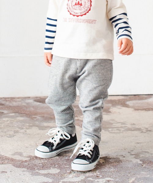 LB CLUB(エルビークラブ)の「インレイストライプパンツ(その他パンツ・キッズ・ネイビー/グレー・130/90/110/100/80/120)」の2枚目の写真