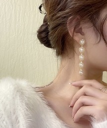 ハートドロップパールイヤリング