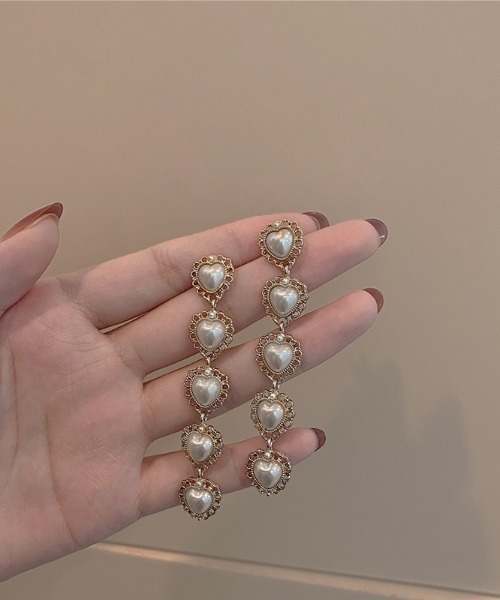 LAC-VERT（ラック・ヴェール）の「ハートドロップパールイヤリング（イヤリング・レディース・ゴールド・FREE）」の8枚目の写真