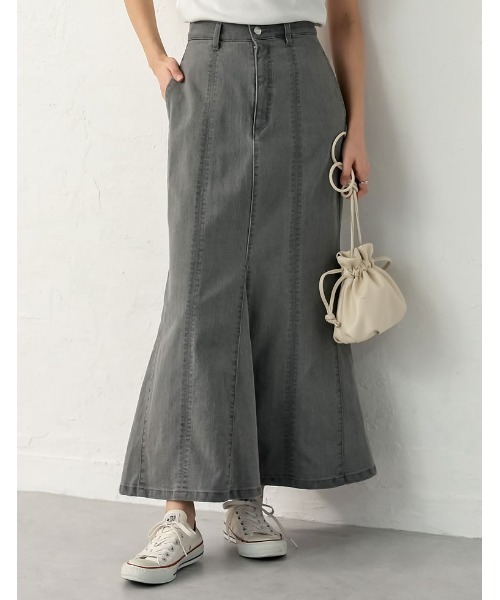 Re:EDIT（リエディ）の「[低身長サイズ有]リサイクルデニムマーメイドスカート（デニムスカート・レディース・ネイビー/ブルー/グレー・LARGE/MEDIUM/SHORT）」の14枚目の写真