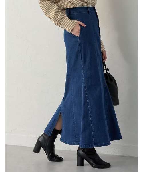 Re:EDIT（リエディ）の「[低身長サイズ有]リサイクルデニムマーメイドスカート（デニムスカート・レディース・ネイビー/ブルー/グレー・LARGE/MEDIUM/SHORT）」の19枚目の写真