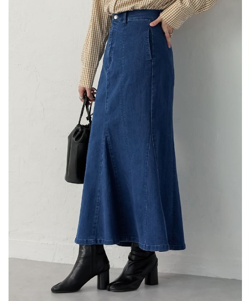 Re:EDIT（リエディ）の「[低身長サイズ有]リサイクルデニムマーメイドスカート（デニムスカート・レディース・ネイビー/ブルー/グレー・LARGE/MEDIUM/SHORT）」の20枚目の写真