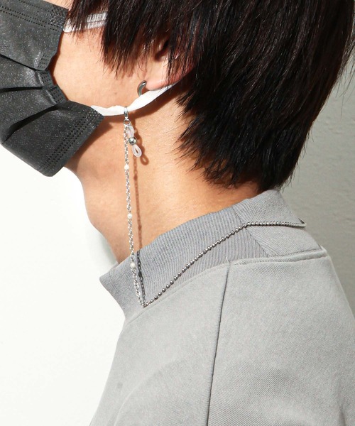 NILWAY（ニルウェイ）の「パールミックスマスクチェーン（ネックレス・メンズ・ホワイト系/ブラック系・FREE）」の9枚目の写真