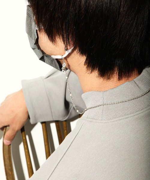 NILWAY（ニルウェイ）の「パールミックスマスクチェーン（ネックレス・メンズ・ホワイト系/ブラック系・FREE）」の3枚目の写真