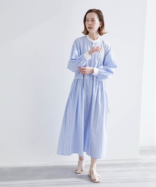 ROPE' PICNIC（ロペピクニック）の「【WEB限定】クレリックシャツワンピース（シャツワンピース・レディース・オフホワイト/ネイビー/サックスブルー・38）」の11枚目の写真