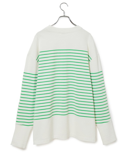 ADAM ET ROPE'（アダムエロペ）の「【一部直営店舗・WEB限定】バスクボーダーロングスリーブTシャツ（Tシャツ/カットソー・レディース・グリーン系その他/ホワイト系その他/ブラック系その他・FREE）」の11枚目の写真